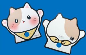 猫のくり抜きタイプ紙うちわ