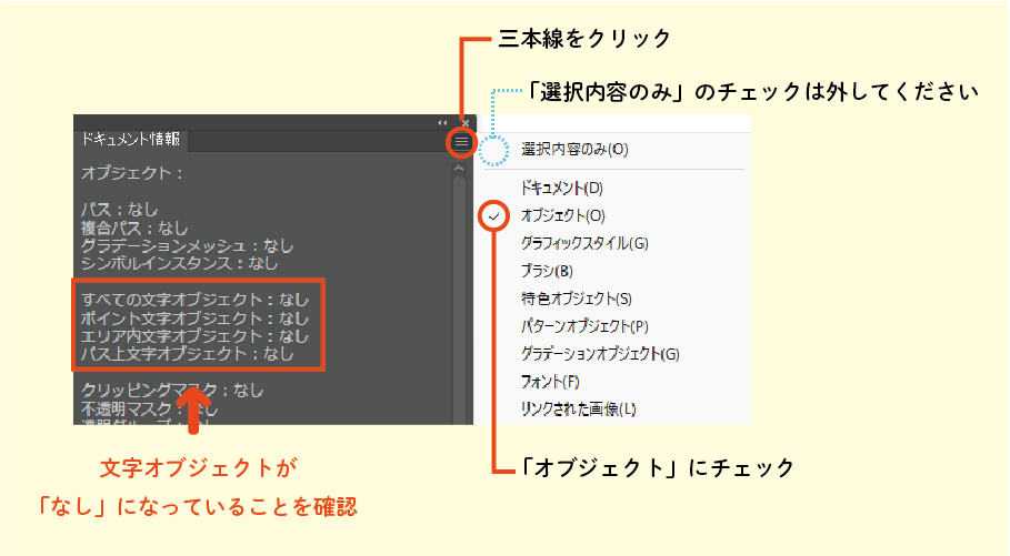 アウトライン化の確認方法
